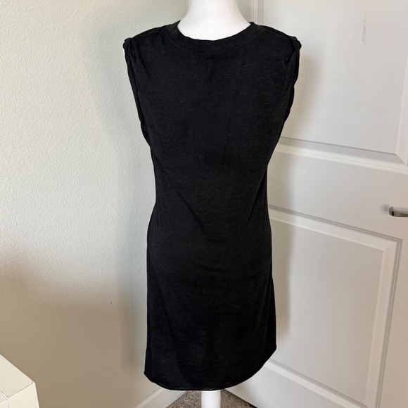 AllSaints Black Pleated Hip Mini T-Shirt Dress Small - Picture 5 of 7